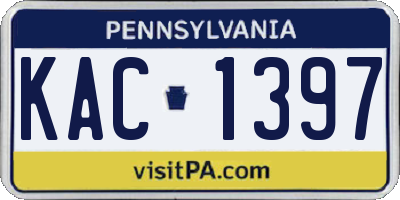 PA license plate KAC1397