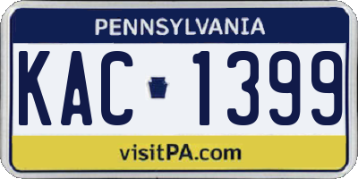 PA license plate KAC1399