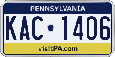 PA license plate KAC1406
