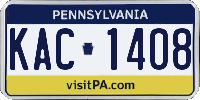 PA license plate KAC1408
