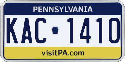 PA license plate KAC1410