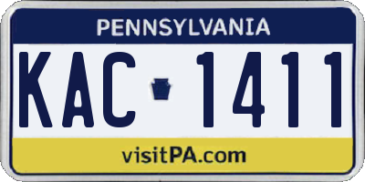 PA license plate KAC1411