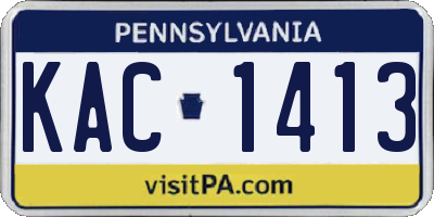 PA license plate KAC1413