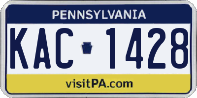 PA license plate KAC1428