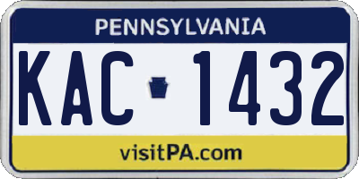 PA license plate KAC1432