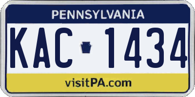 PA license plate KAC1434