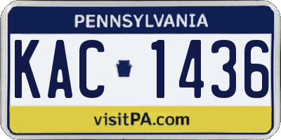 PA license plate KAC1436