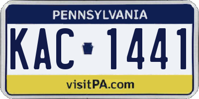 PA license plate KAC1441
