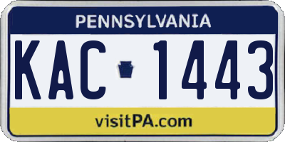 PA license plate KAC1443