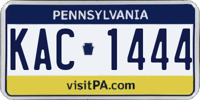 PA license plate KAC1444