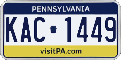 PA license plate KAC1449