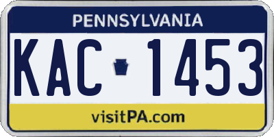 PA license plate KAC1453