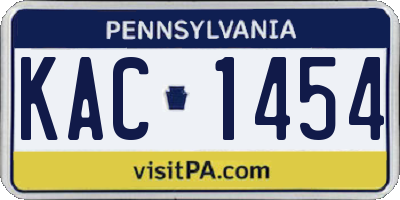 PA license plate KAC1454