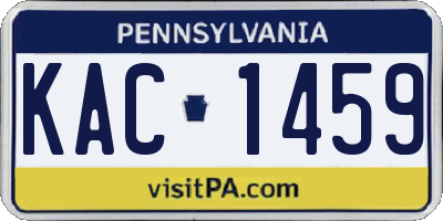 PA license plate KAC1459