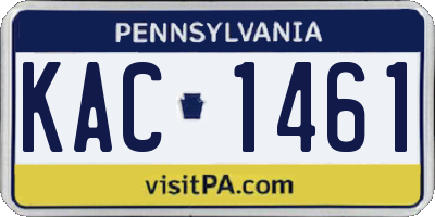 PA license plate KAC1461