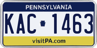 PA license plate KAC1463