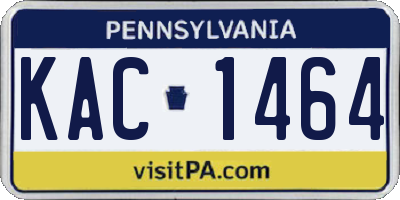 PA license plate KAC1464
