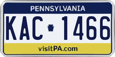 PA license plate KAC1466
