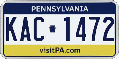 PA license plate KAC1472