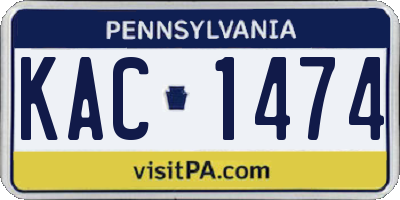 PA license plate KAC1474