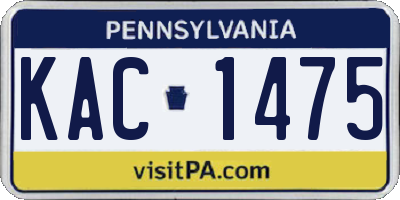 PA license plate KAC1475