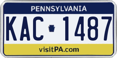 PA license plate KAC1487