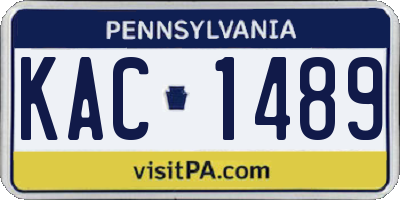 PA license plate KAC1489