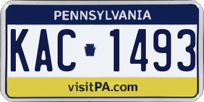 PA license plate KAC1493