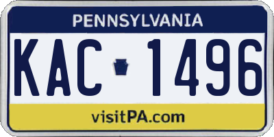 PA license plate KAC1496