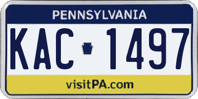 PA license plate KAC1497