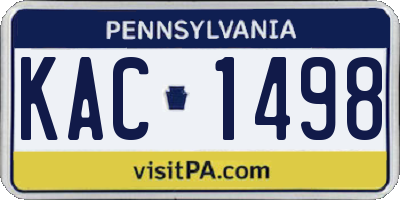 PA license plate KAC1498