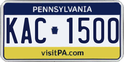 PA license plate KAC1500