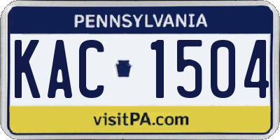 PA license plate KAC1504