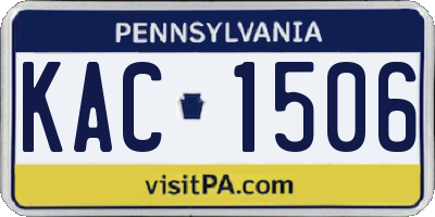 PA license plate KAC1506