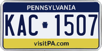 PA license plate KAC1507