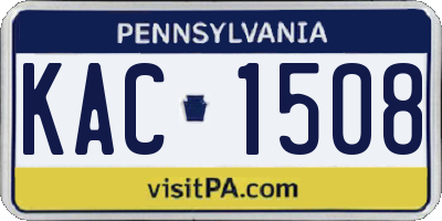 PA license plate KAC1508