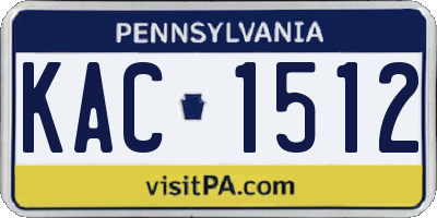 PA license plate KAC1512