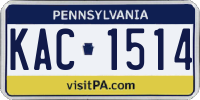 PA license plate KAC1514