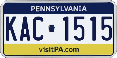 PA license plate KAC1515
