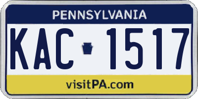 PA license plate KAC1517