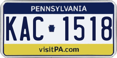 PA license plate KAC1518