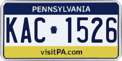 PA license plate KAC1526