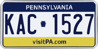 PA license plate KAC1527