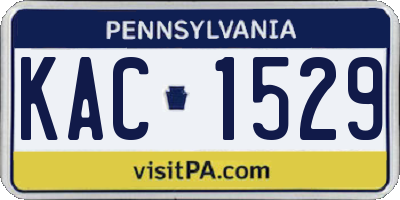 PA license plate KAC1529
