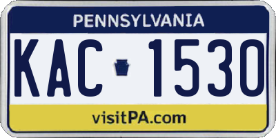 PA license plate KAC1530