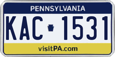 PA license plate KAC1531