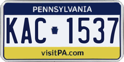 PA license plate KAC1537
