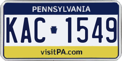 PA license plate KAC1549