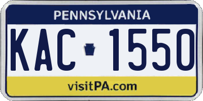 PA license plate KAC1550