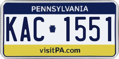 PA license plate KAC1551